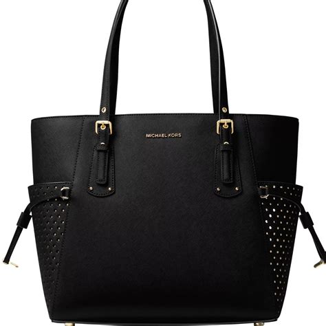 michael michael kors voyager east west leather tote ebay|Michael Kors voyager signature tote.